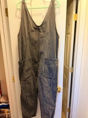 Free people Washed Gray Women's Denim Overalls - Comfortable Casual Jeans